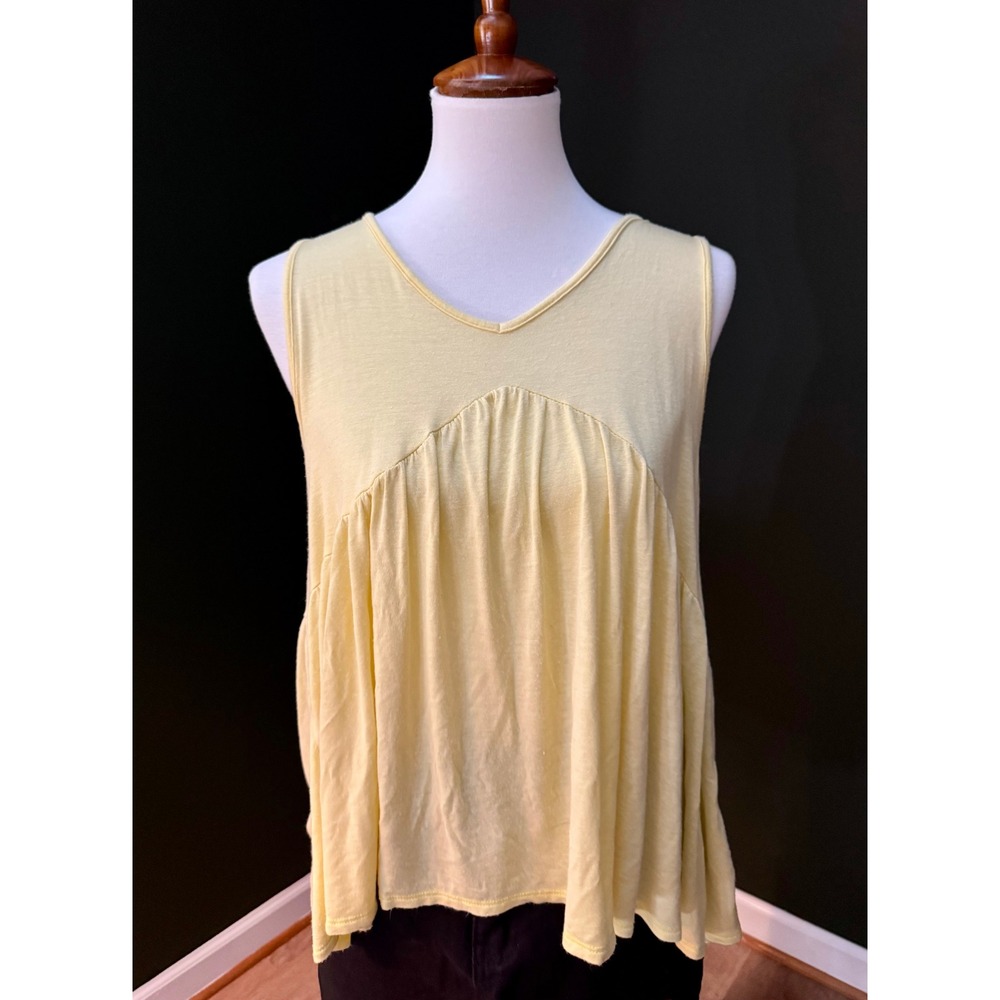 Ginger G Yellow V-Neck‎ Sleeveless Tank Top Women's Size M